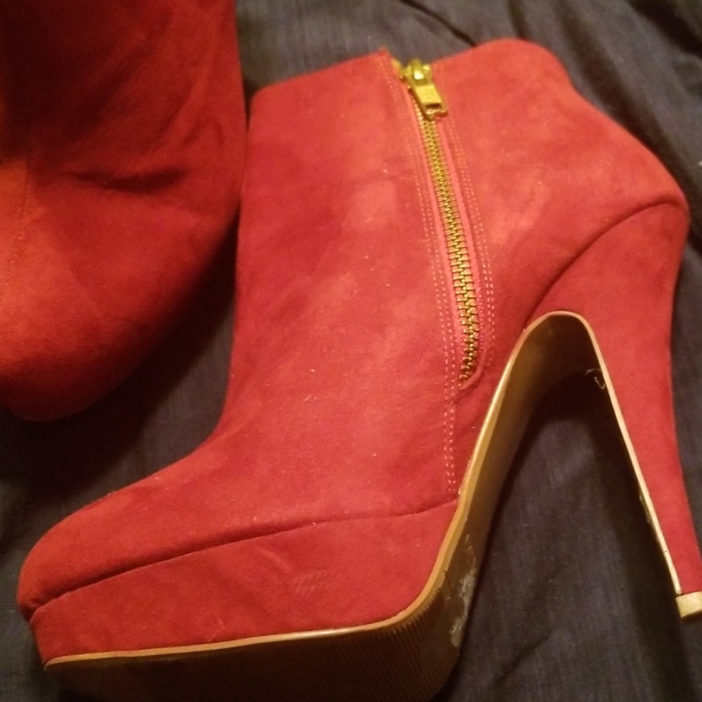 Aldo platform wine color booties